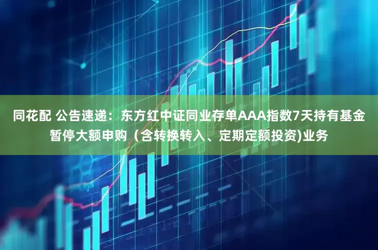 同花配 公告速递：东方红中证同业存单AAA指数7天持有基金暂停大额申购（含转换转入、定期定额投资)业务