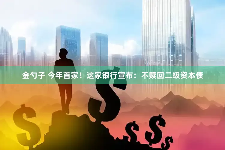 金勺子 今年首家！这家银行宣布：不赎回二级资本债